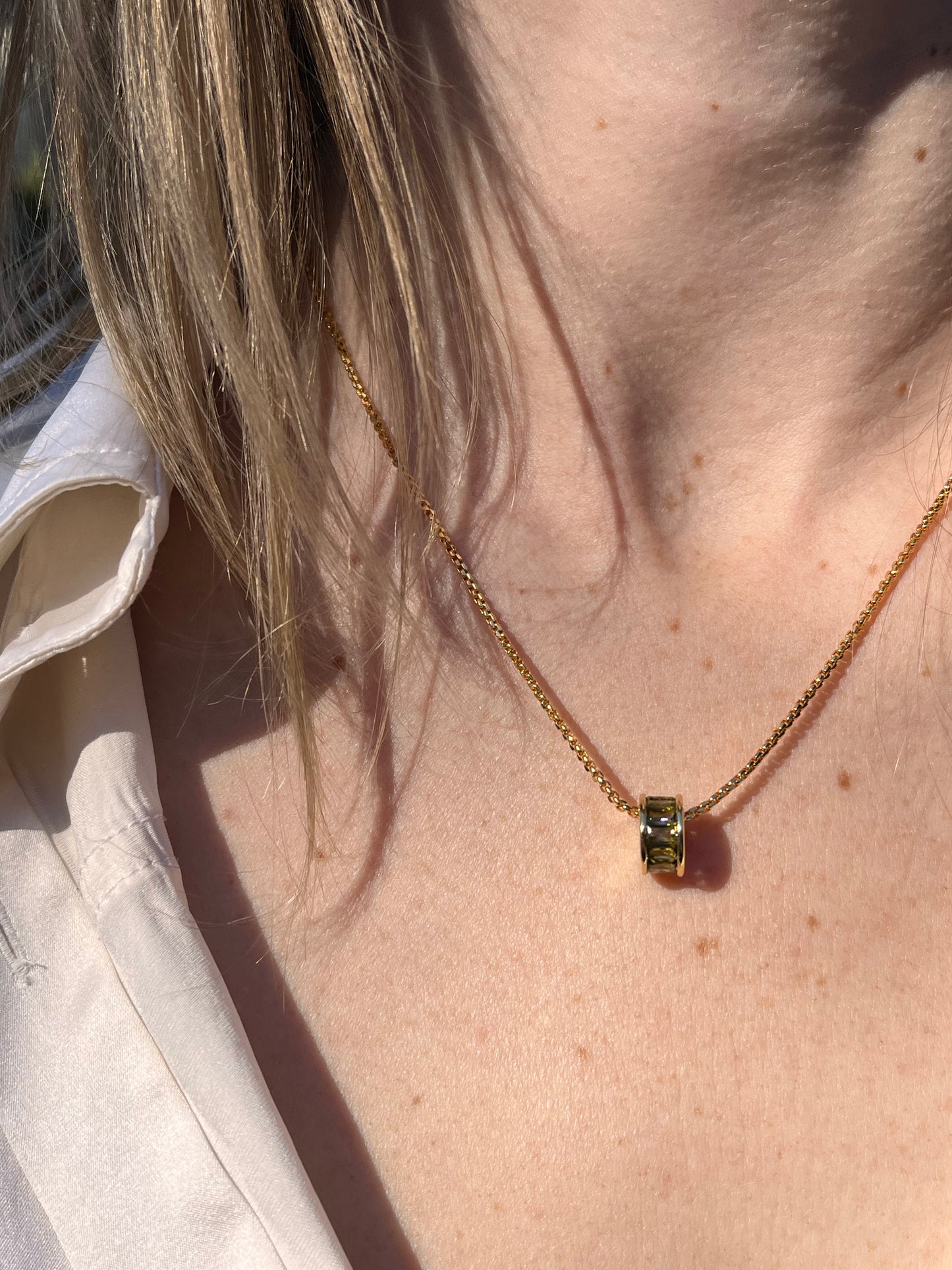 Baguette Peridot Necklace