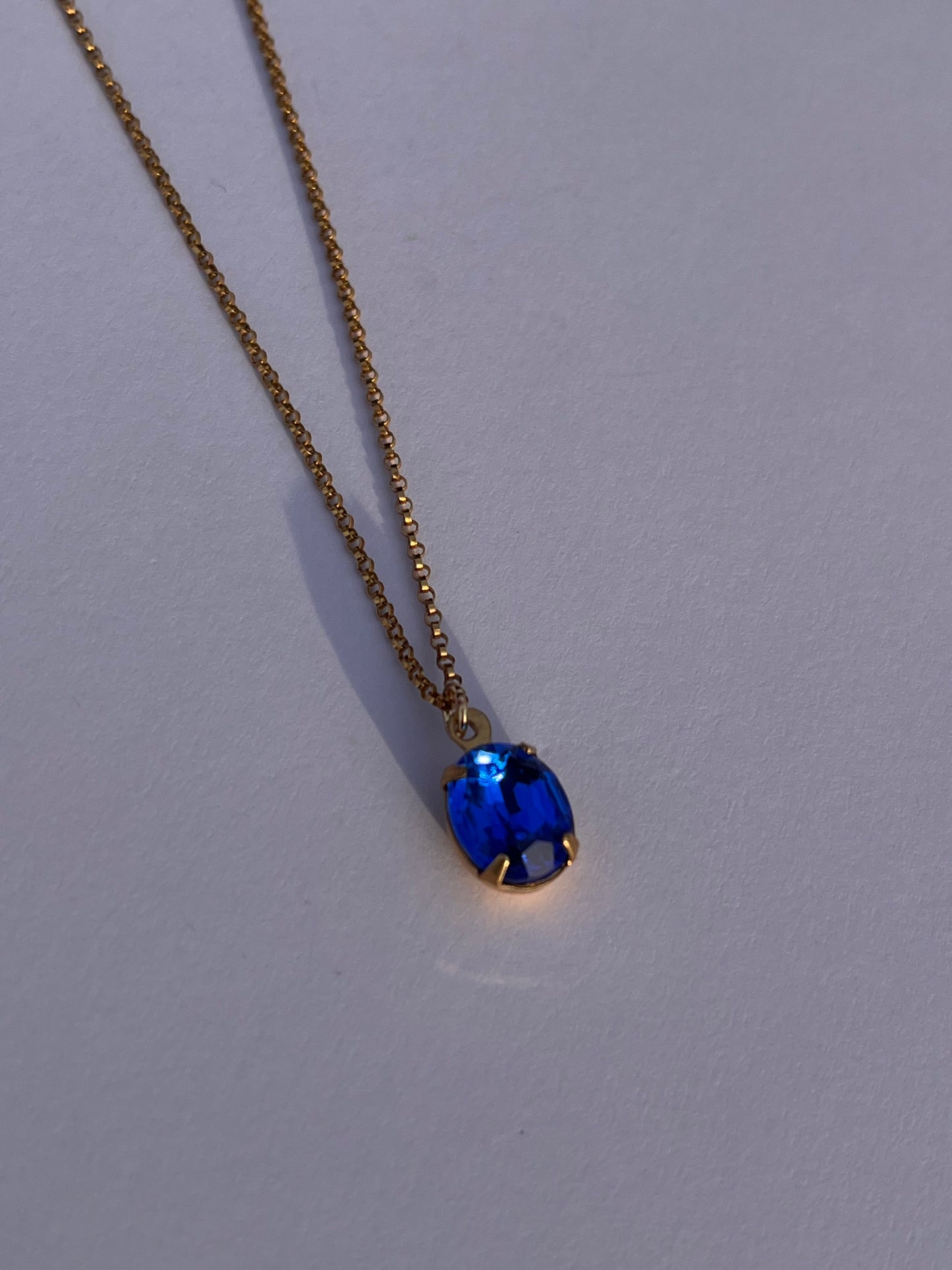 Vintage Sapphire Pendant Necklace