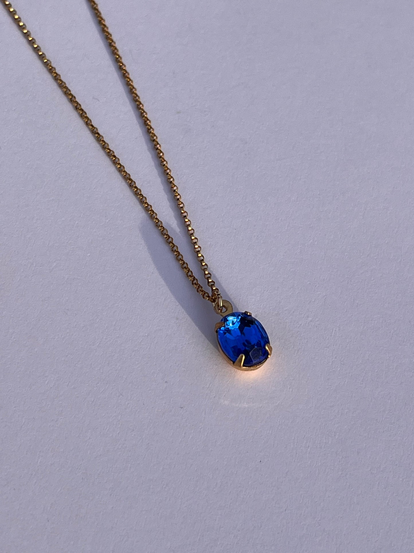 Vintage Sapphire Pendant Necklace