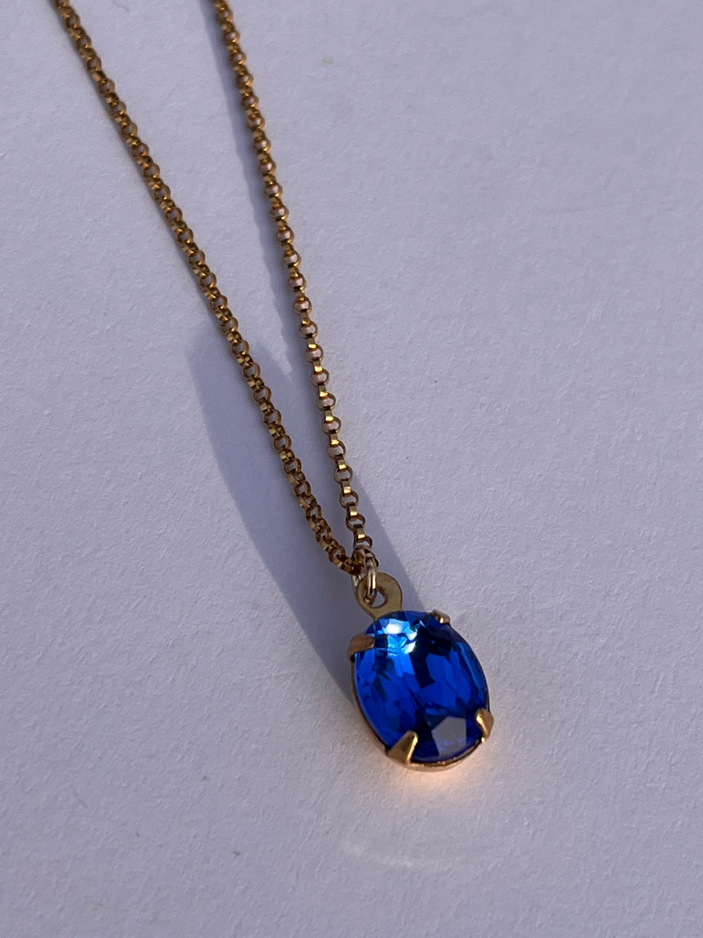 Vintage Sapphire Pendant Necklace