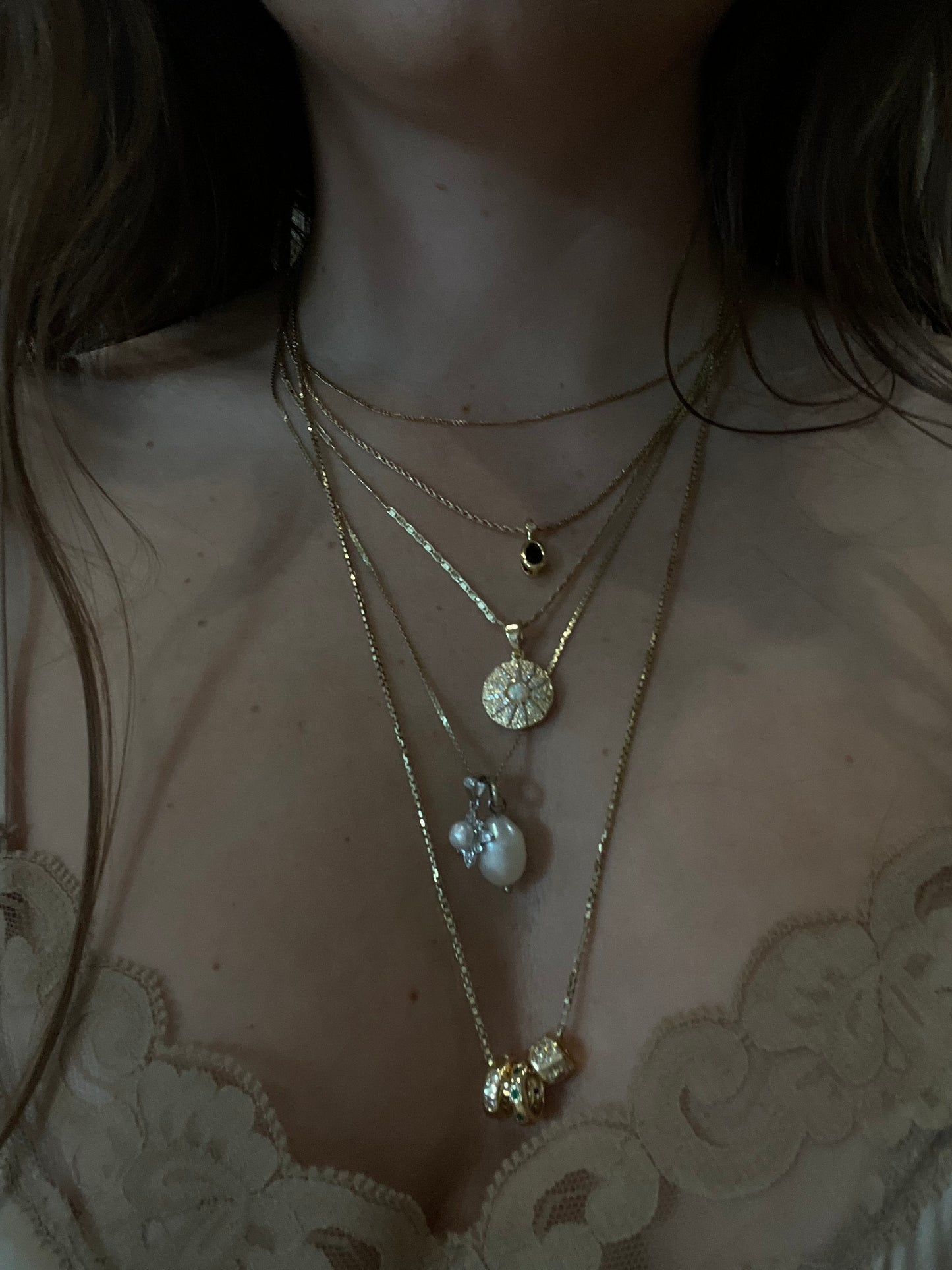 Mini Onyx Bezel Necklace