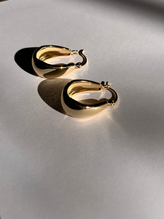 Chunky Pear Drop Hoops