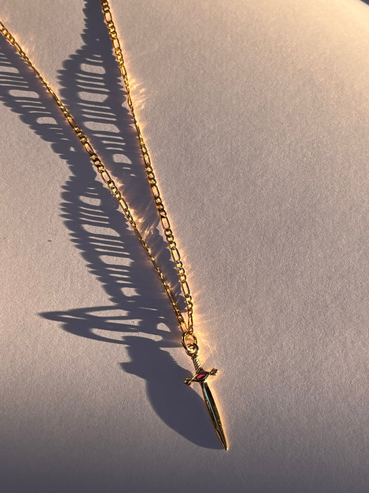 Ruby Dagger Necklace