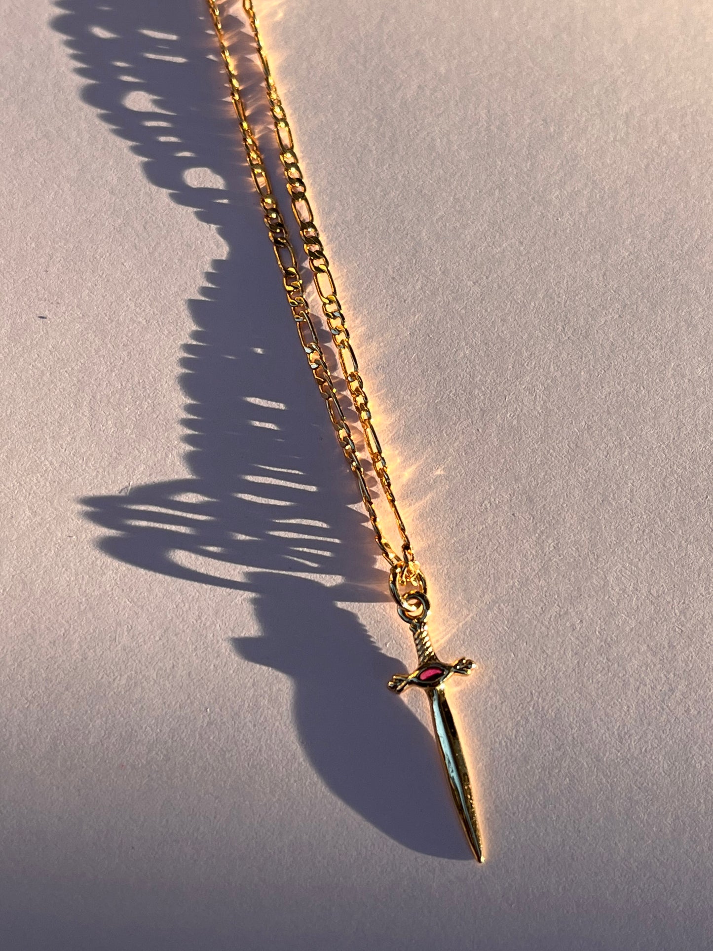 Ruby Dagger Necklace
