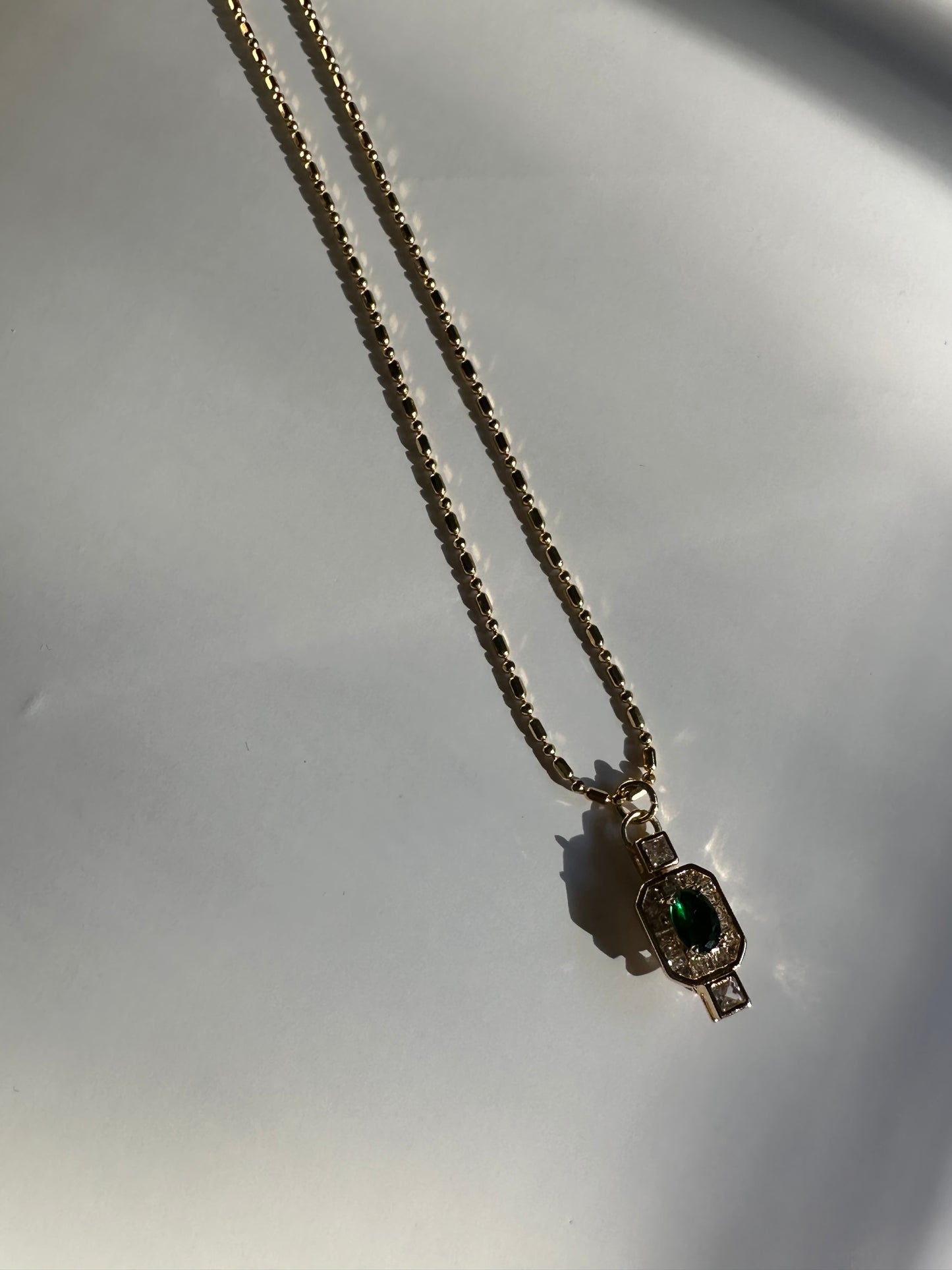 Emerald Cut Baguette Necklace