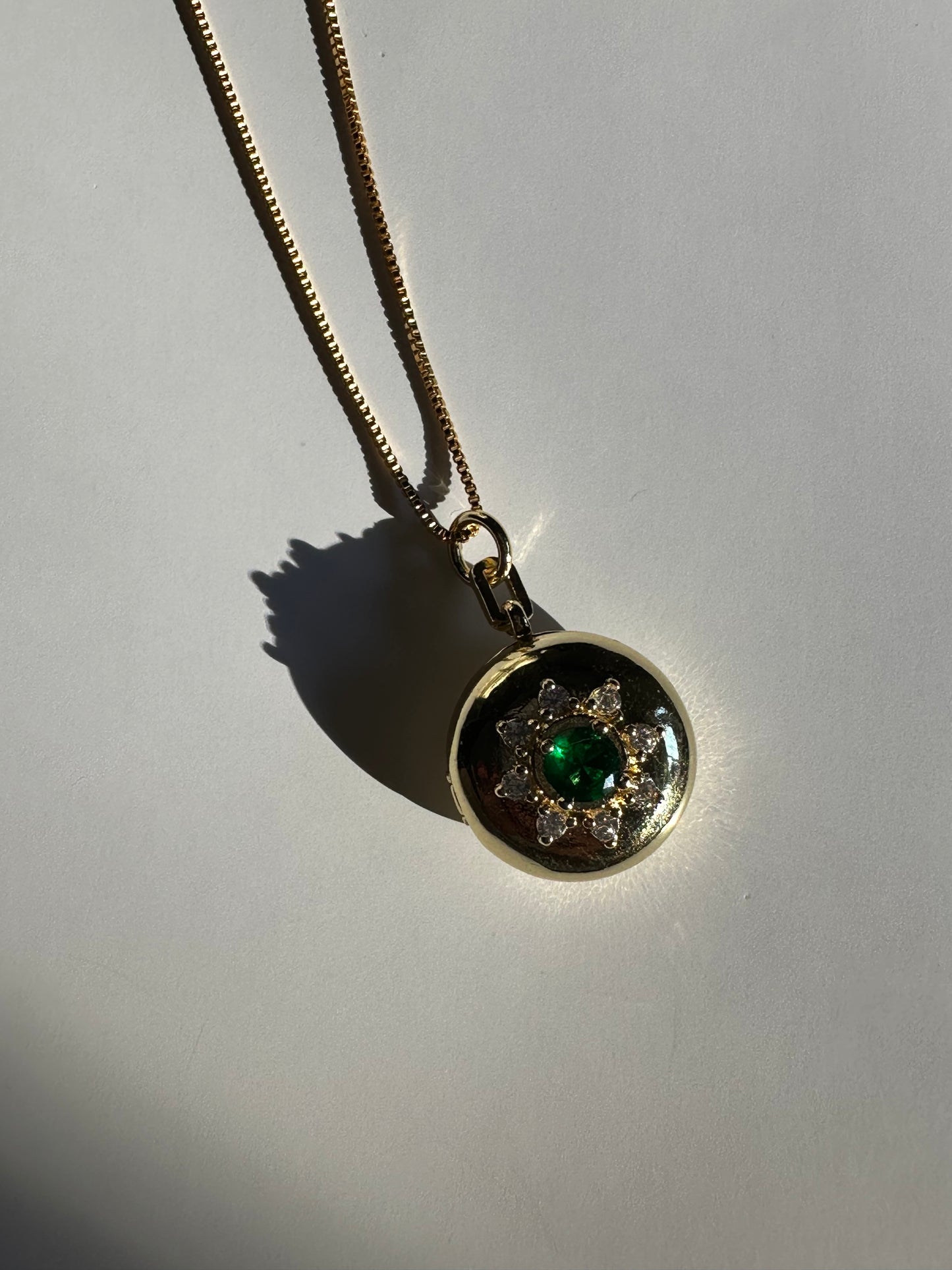 Emerald Flower Locket