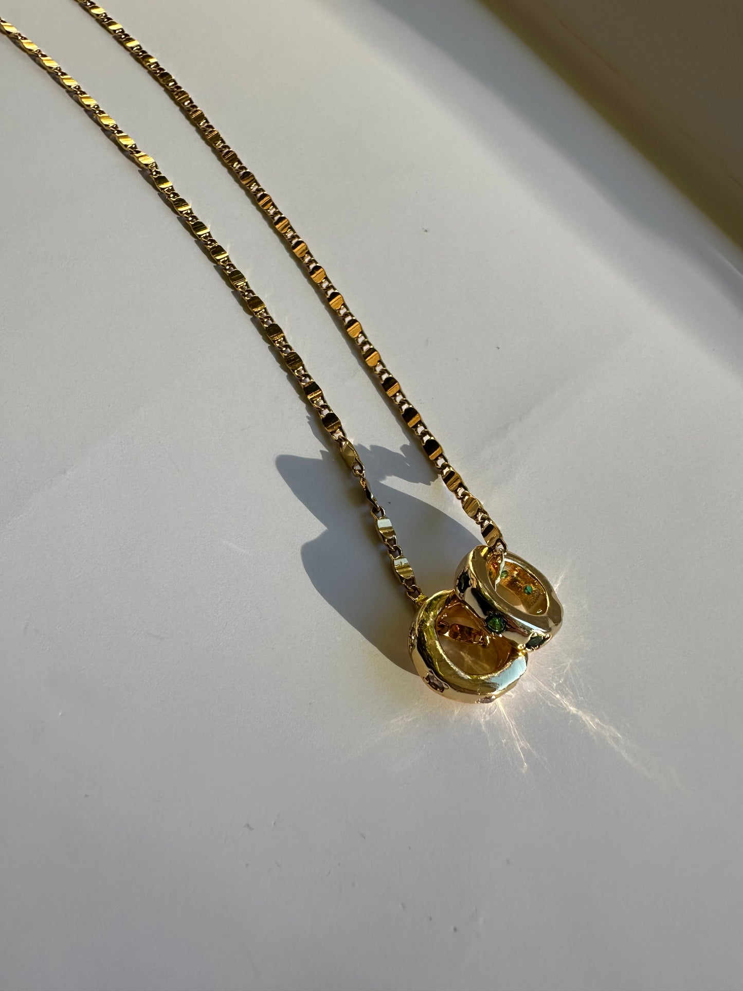 Rondelle Emerald & Gold Necklace