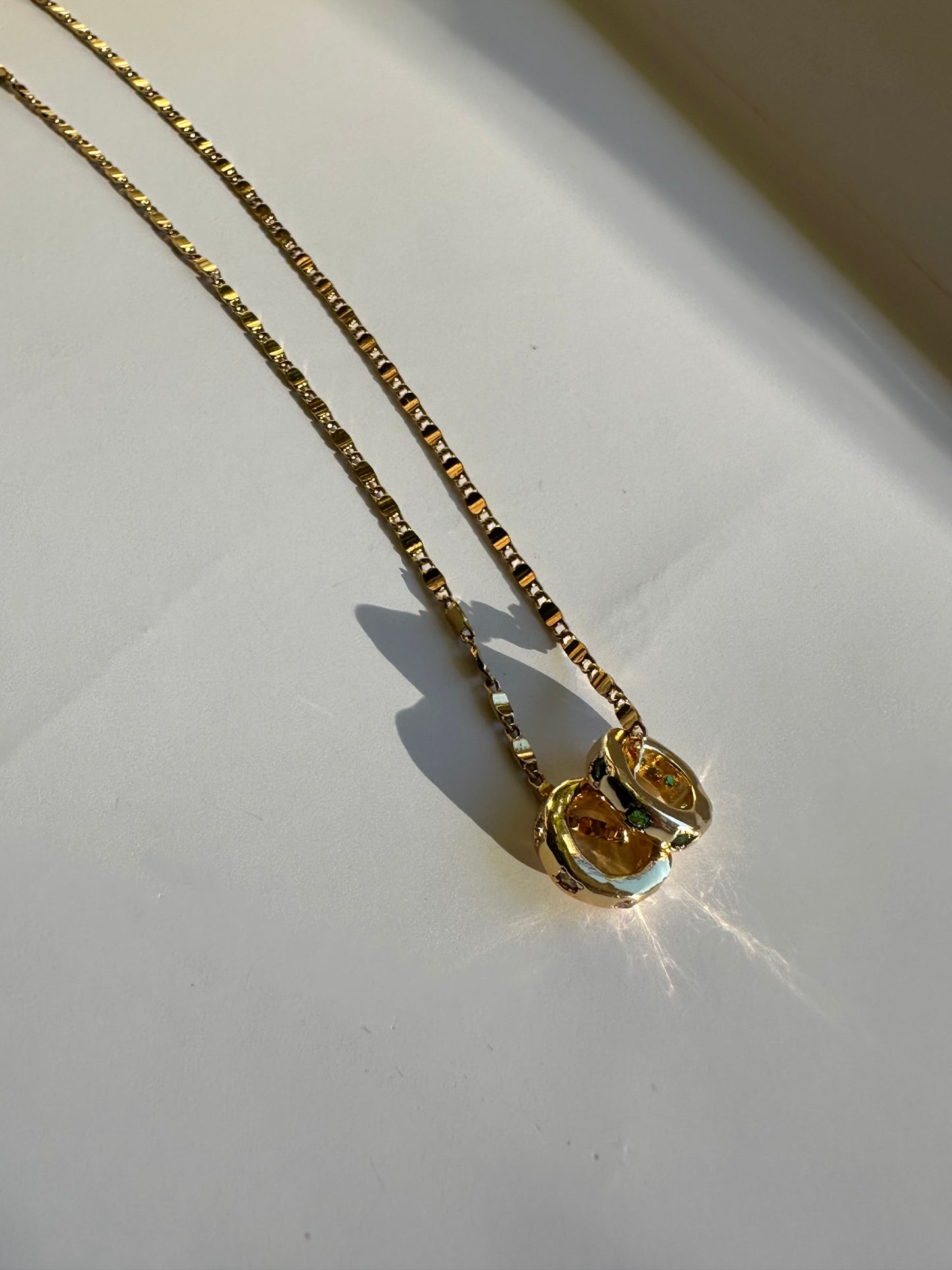 Rondelle Emerald & Gold Necklace