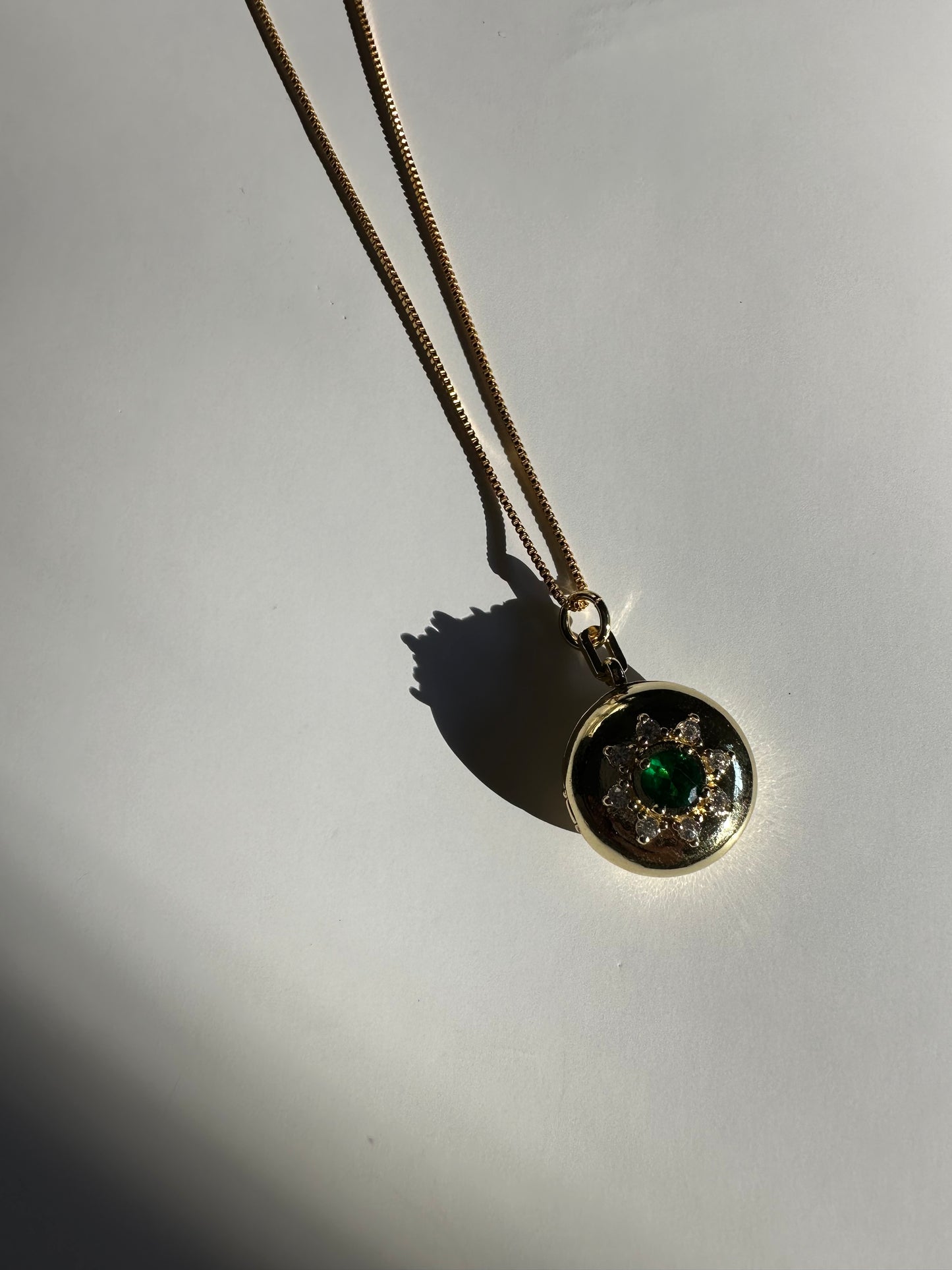 Emerald Flower Locket