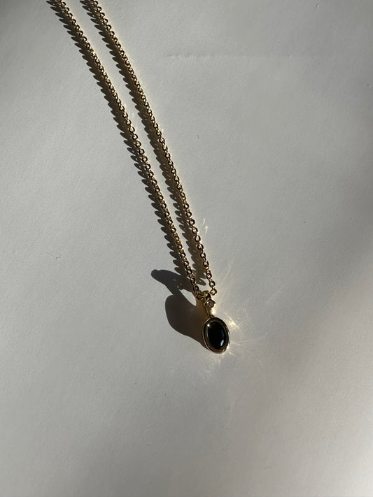 Mini Onyx Bezel Necklace