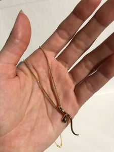 Solid 14k Gold Sancia Serpent Pendant Necklace