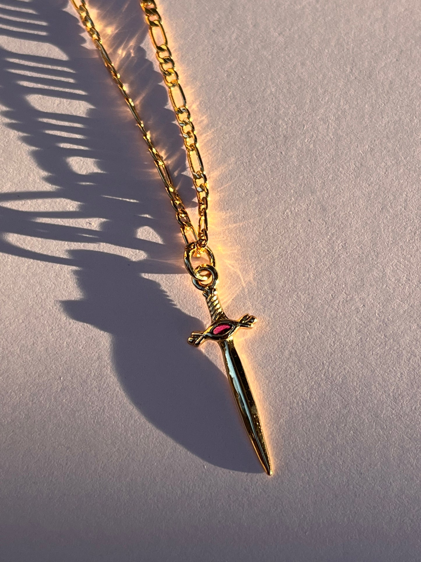 Ruby Dagger Necklace