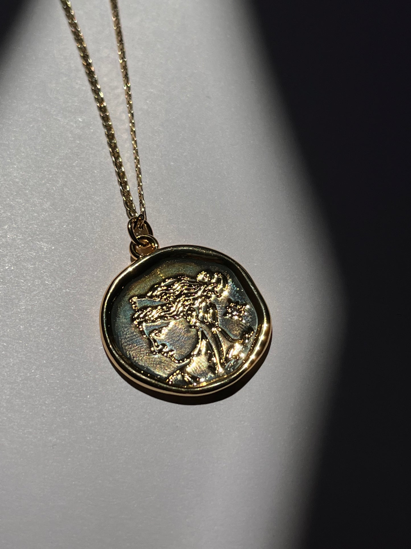 Grecian Goddess Coin Necklace